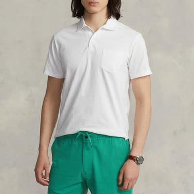 White Pocket Cotton Polo Shirt