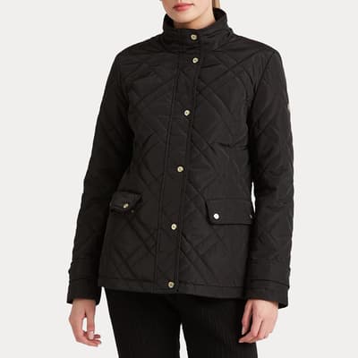 Black Short Quilted Coat