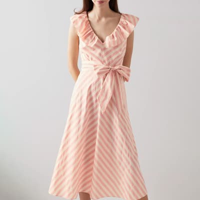 Pink Shenyu Stripe Silk Dress