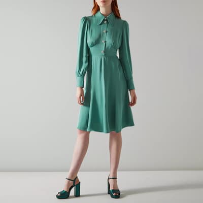 Green Mira Midi Shirt Dress