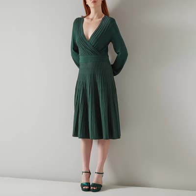 Green Merida Pleated Dress