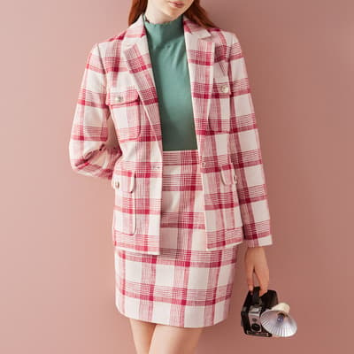 Pink Check Lottie Cotton Blend Jacket