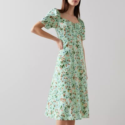 Mint Floral Phelia Cotton Dress