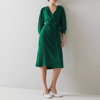 Green Iris Belted Dress