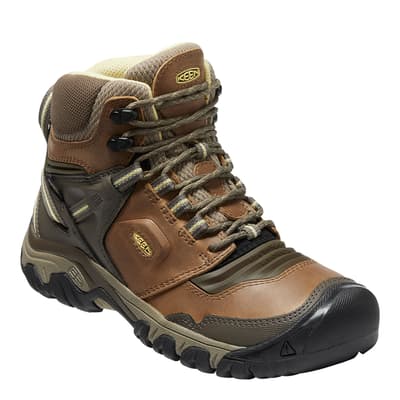 Brown Leather Ridge Flex Mid Boots