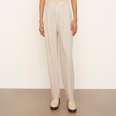 Off White Tapered Wool Trousers