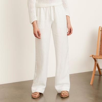 White Tie Front Pull On Trousers