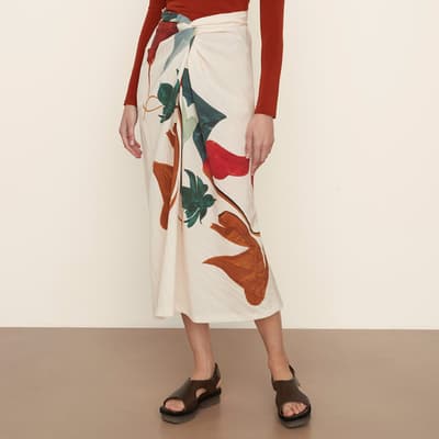 Multi Abstract Draped Knot Skirt