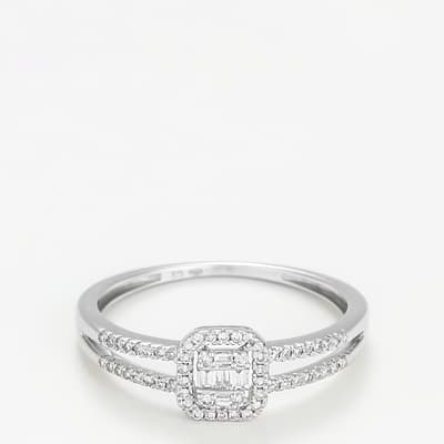 Silver Diamond Embellished Ring