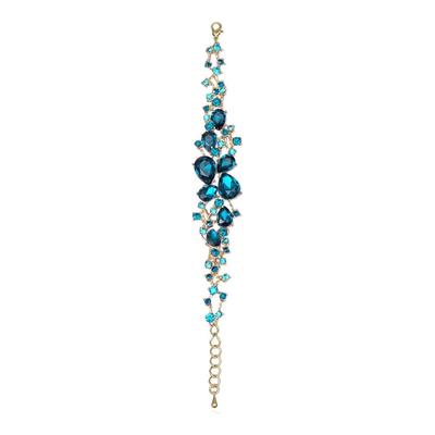 18K Gold Blue Crystal Bracelet