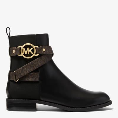 Black Rory branded-strap ankle boots