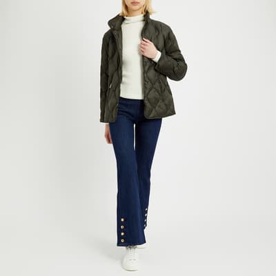 Khaki Quilted Packable Jacket