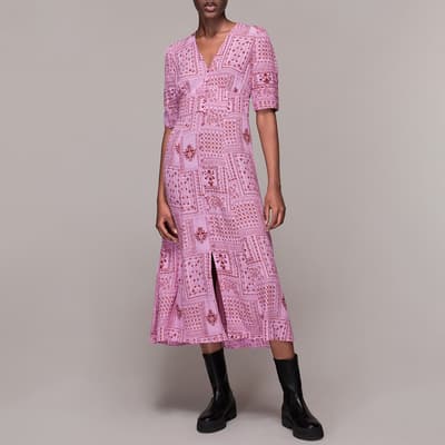 Pink Bandana Print Neave Midi Dress