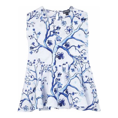 Girls' Blue Gustavia Linen Dress