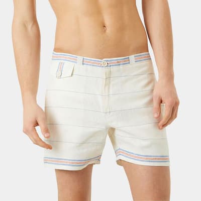 Beige Bahin Bermuda Linen Shorts
