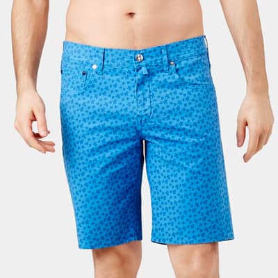 Blue Bermuda Garonne Cotton Shorts
