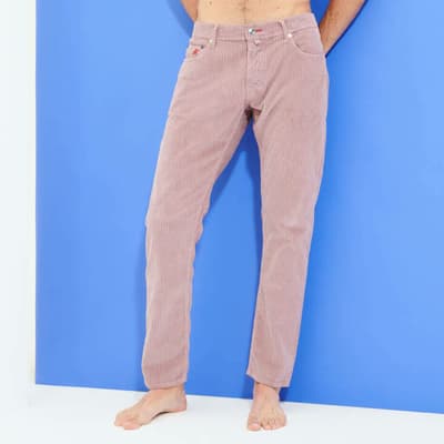 Purple Denim Corduroy Cotton Trousers