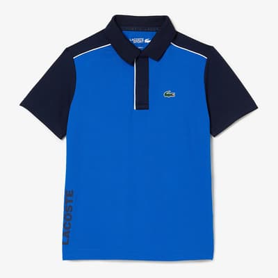 Kid Boy's Blue Colourblock Polo Shirt