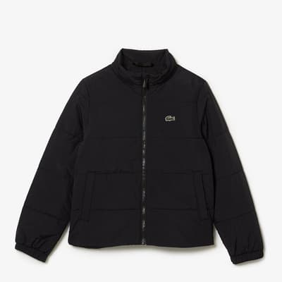 Teen's Black Quilted Zip Jacket