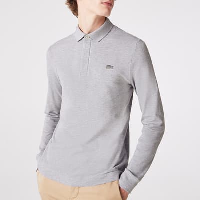 Grey Long Sleeve Polo Shirt