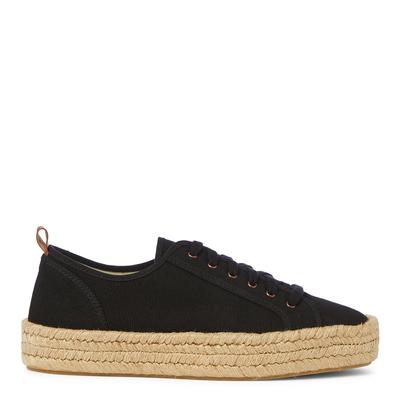 Black Canvas Espadrille Trainers