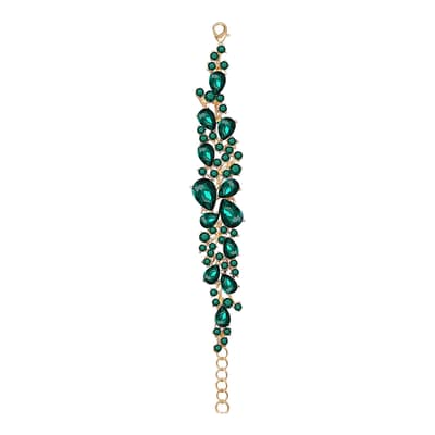 18K Gold Green Crystal Bracelet