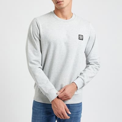 Grey Melange S-Girk Cotton Blend Sweatshirt