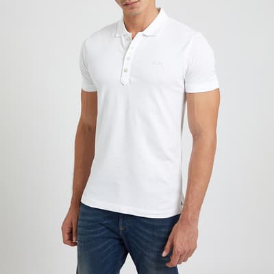 White T-Heal Cotton Blend Polo Shirt