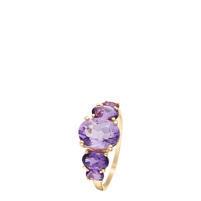 Yellow Gold/Purple Amethyst Ring