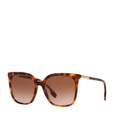 Women's Light Brown Havana Gradient Burberry Sunglasses 56mm