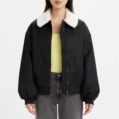 Black Elise Retro Bomber Jacket