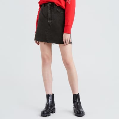 Black Decon Denim Mini Skirt