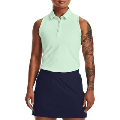 Green Zinger Sleeveless Stretch Golf Polo Shirt