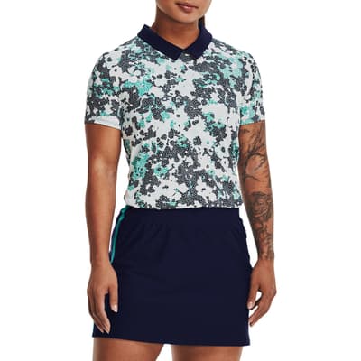 Navy Print Zinger Stretch Golf Polo Shirt