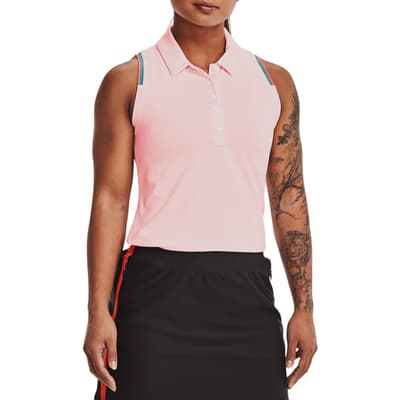 Pink Zinger Sleeveless Stretch Golf Polo Shirt