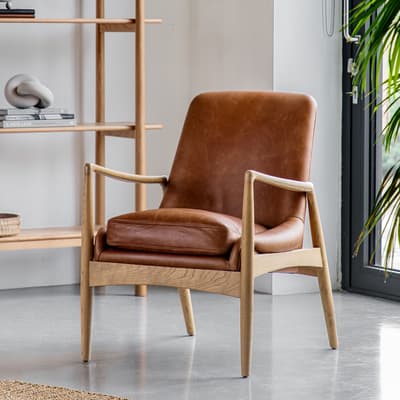 Cami Armchair, Brown Leather