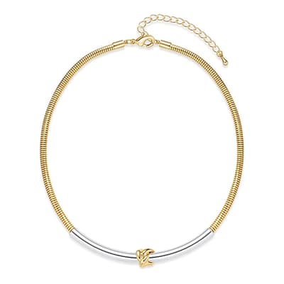 18K Gold Two Tone Infinity Knot Necklace