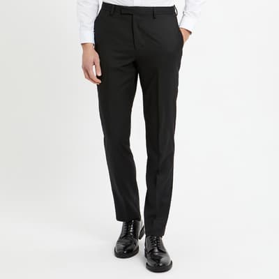 Black Field Wool Blend Suit Trousers