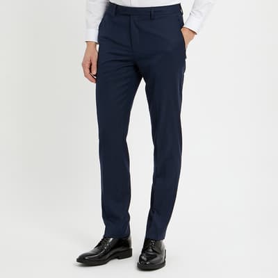Navy Field Wool Blend Suit Trousers
