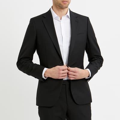 Black Field Wool Blend Suit Jacket