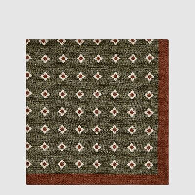 Green Fire Reversible Silk Pocket Square