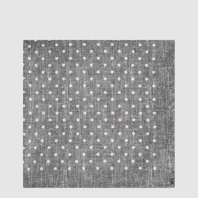 Grey Orbit Polka Dot Silk Pocket Square