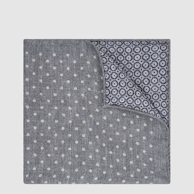 Grey Winkle Reversible Silk Pocket Square