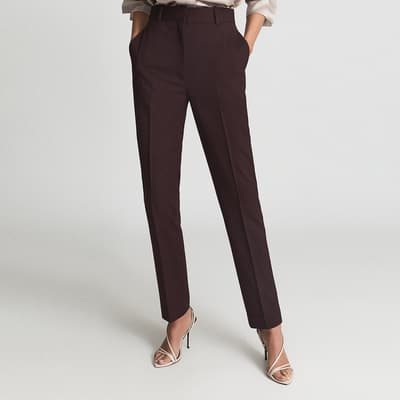 Burgundy Flora Tailored Trousers