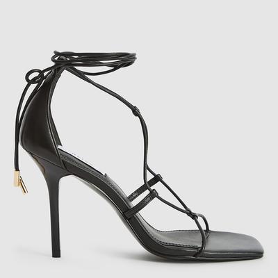 Black Kali Leather Heeled Sandals