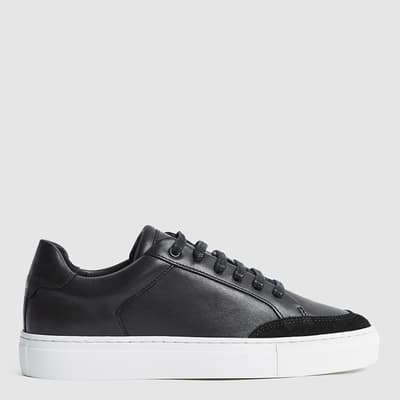 Black Finley Low Top Leather Trainers