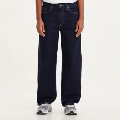 Indigo Mid Rise Baggy Jeans