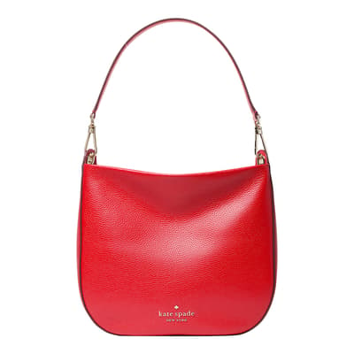 Candied Cherry Lexy Pebbled Leather Shoulder Bag