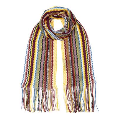 Multicoloured Vertical Zig Zag Scarf