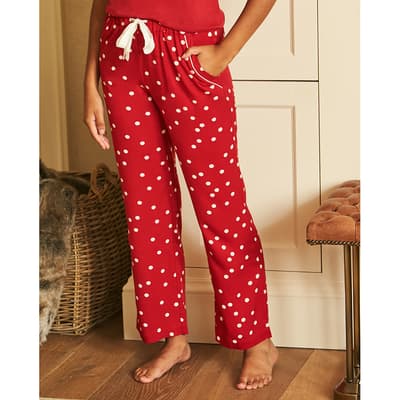Red/White Spot Print Pyjama Bottoms